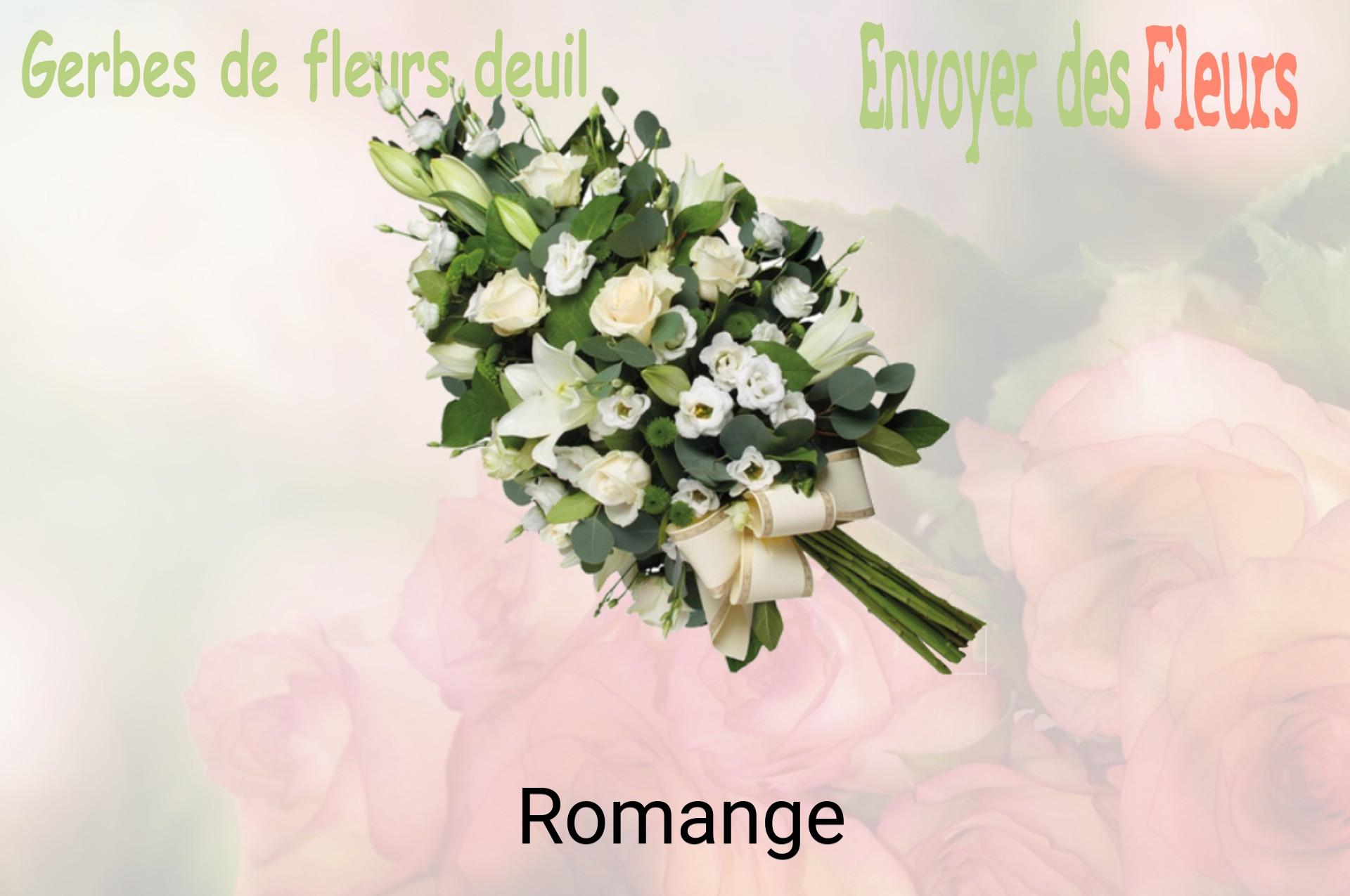 Gerbe de fleurs de deuil livrée à Romange